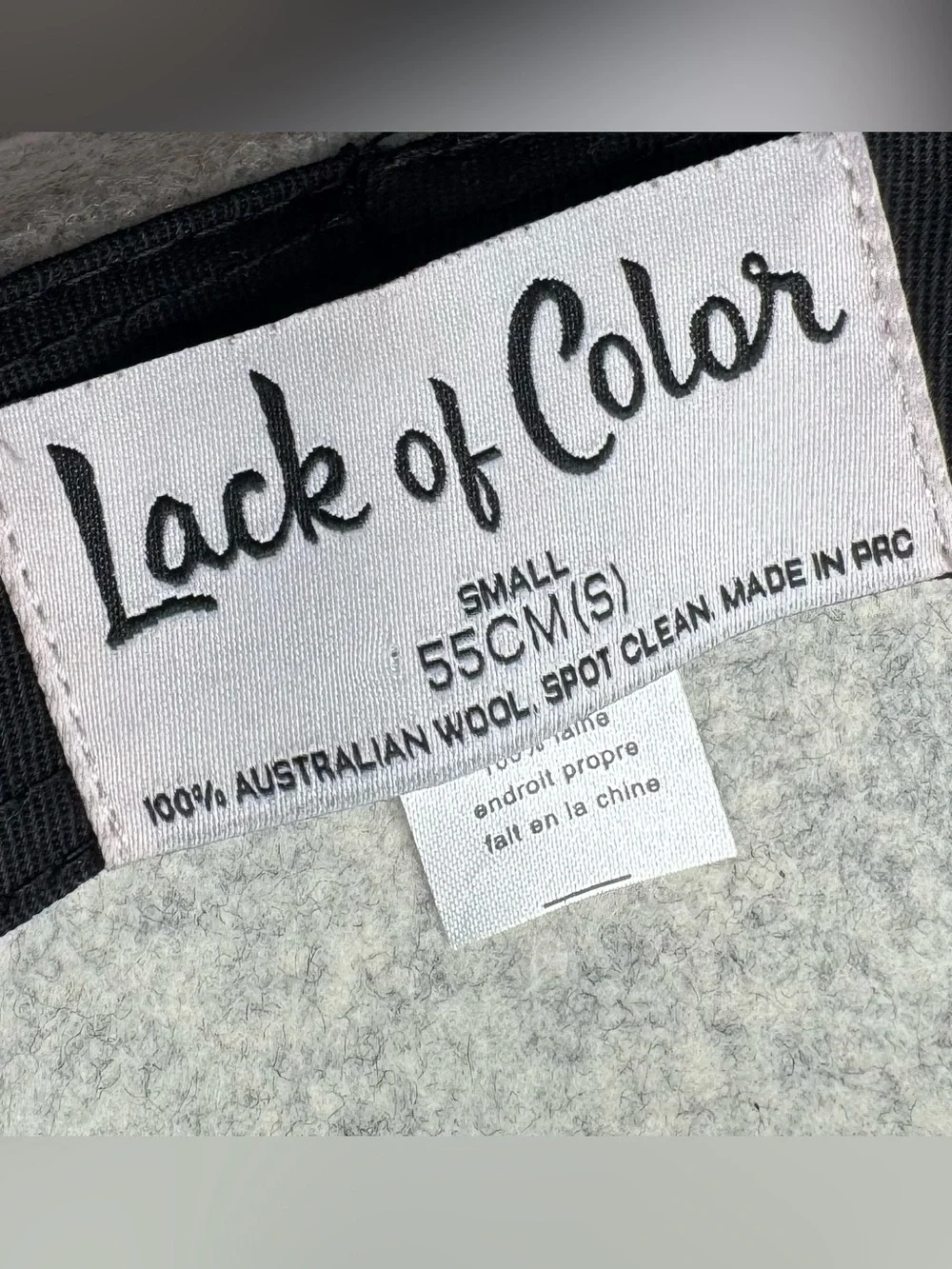 Lack of Color The Mack Wool Fedora Hat Grey Size Small 55cm